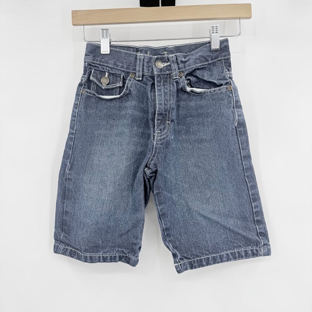 FUBU The Collection Kids 6 Denim Shorts Y2K vintage jorts embroidered pockets